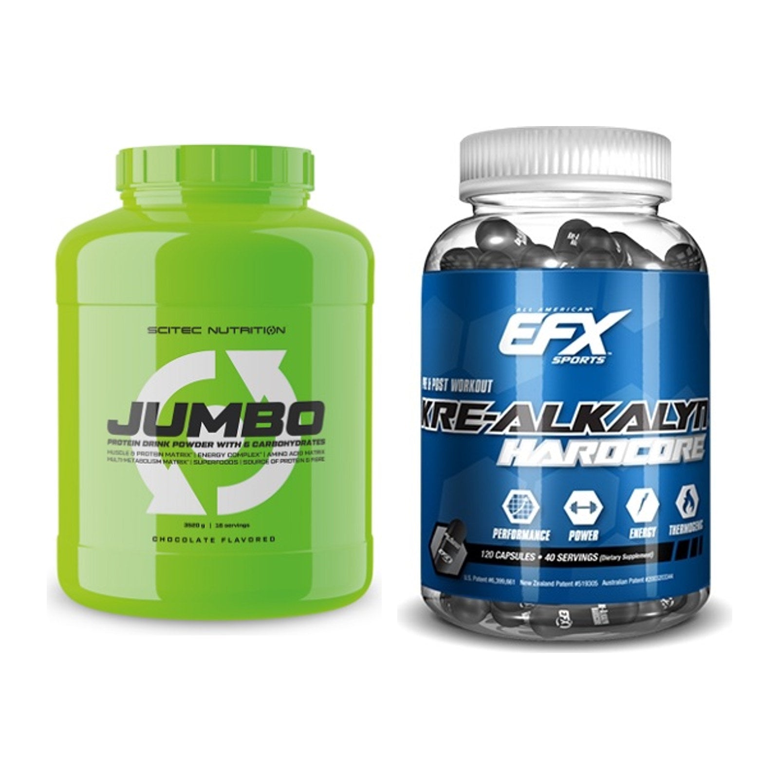 Masseaufbau-Set: Scitec Jumbo + EFX Kre-Alkalyn Hardcore – alle enthaltenen Artikel