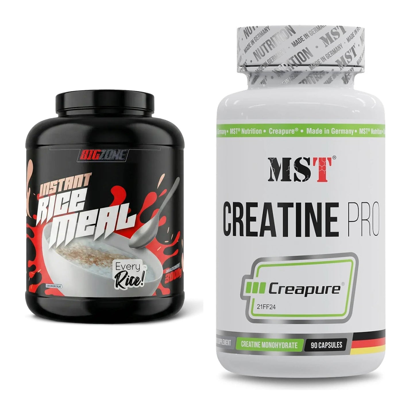 Masseaufbau-Set: Big Zone Rice Meal 3000g + MST Creatine Pro CREAPURE – alle enthaltenen Artikel