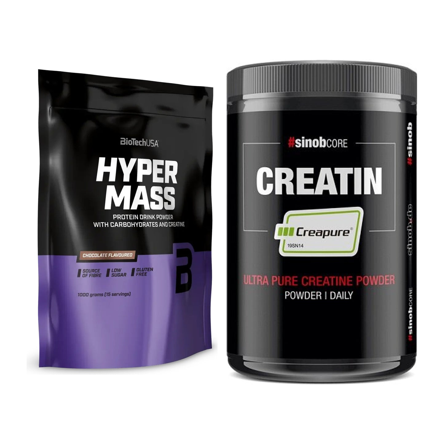 Masseaufbau-Set: BioTech Hyper Mass + Sinob Creatin CREAPURE – alle enthaltenen Artikel