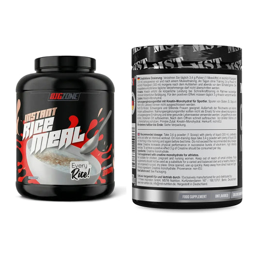 Masseaufbau-Set: Big Zone Rice Meal 3000g + MST Creatin Monohydrate – alle enthaltenen Artikel