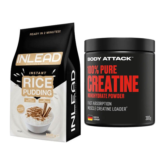 Masseaufbau-Set: INLEAD Instant Rice + Body Attack 100% Pure – alle enthaltenen Artikel
