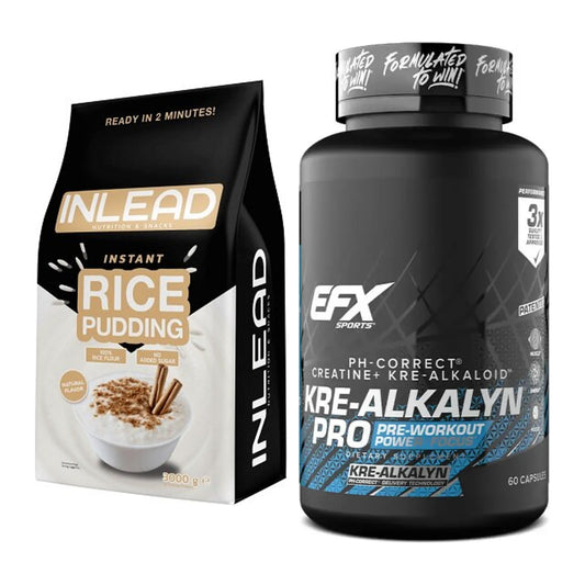 Masseaufbau-Set: INLEAD Instant Rice Pudding + EFX Kre-Alkalyn PRO – alle enthaltenen Artikel