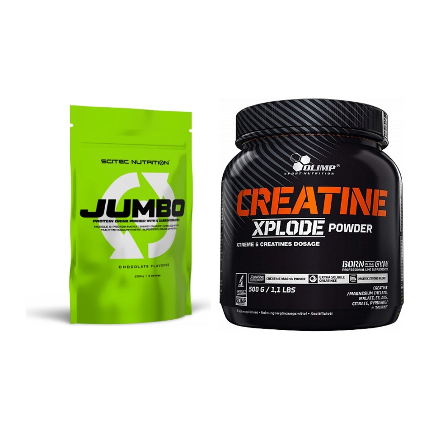 Masseaufbau-Set: Scitec Jumbo + Olimp Creatine Xplode 500g Pulver – alle enthaltenen Artikel