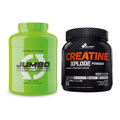 Masseaufbau-Set: Scitec Jumbo + Olimp Creatine Xplode 500g Pulver – alle enthaltenen Artikel