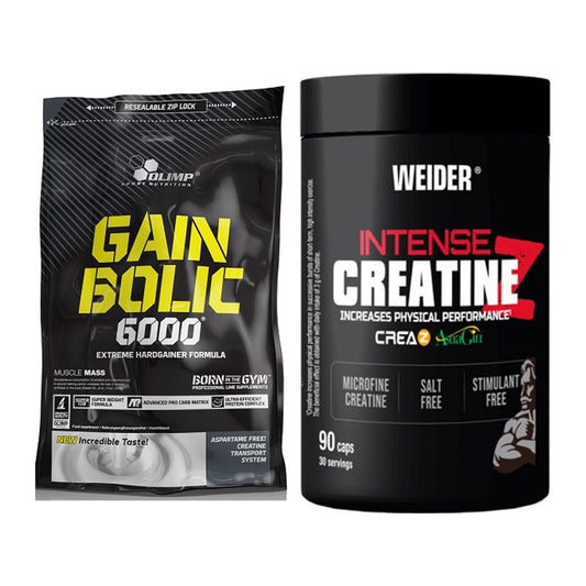 Masseaufbau-Set: Olimp Gain Bolic 6000 + Weider Intense Pure Creatine – alle enthaltenen Artikel