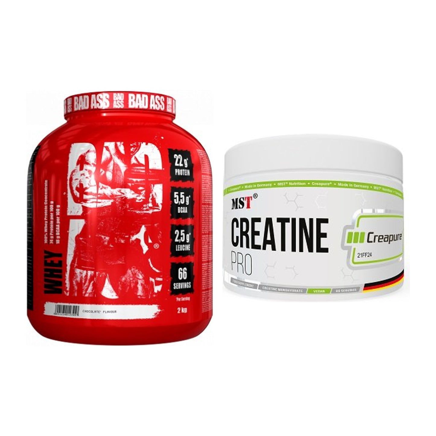 Masseaufbau-Set: BAD ASS Whey + MST Creatin Pro CREAPURE – alle enthaltenen Artikel