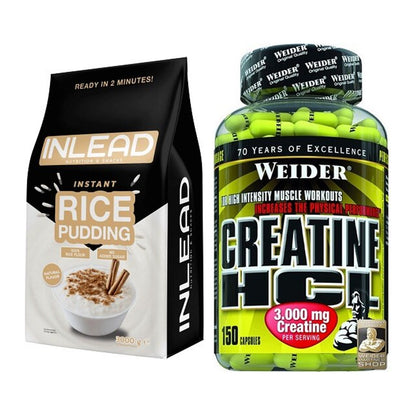 Masseaufbau-Set: INLEAD Instant Rice Pudding + Weider Creatin HCL – alle enthaltenen Artikel