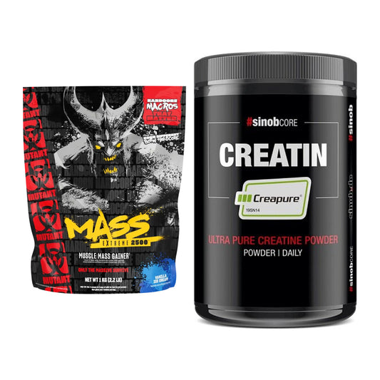 Masseaufbau-Set: Mutant Mass EXTREME 2500 + Sinob Creatin CREAPURE – alle enthaltenen Artikel