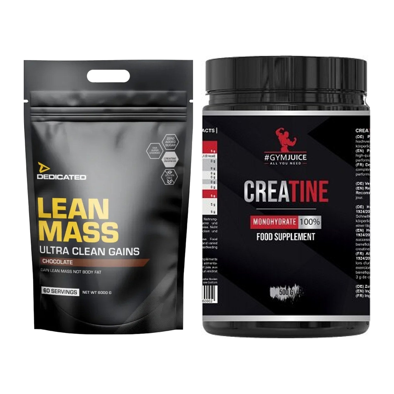 Masseaufbau-Set: Dedicated Lean Mass + #GYMJUICE Creatine – alle enthaltenen Artikel