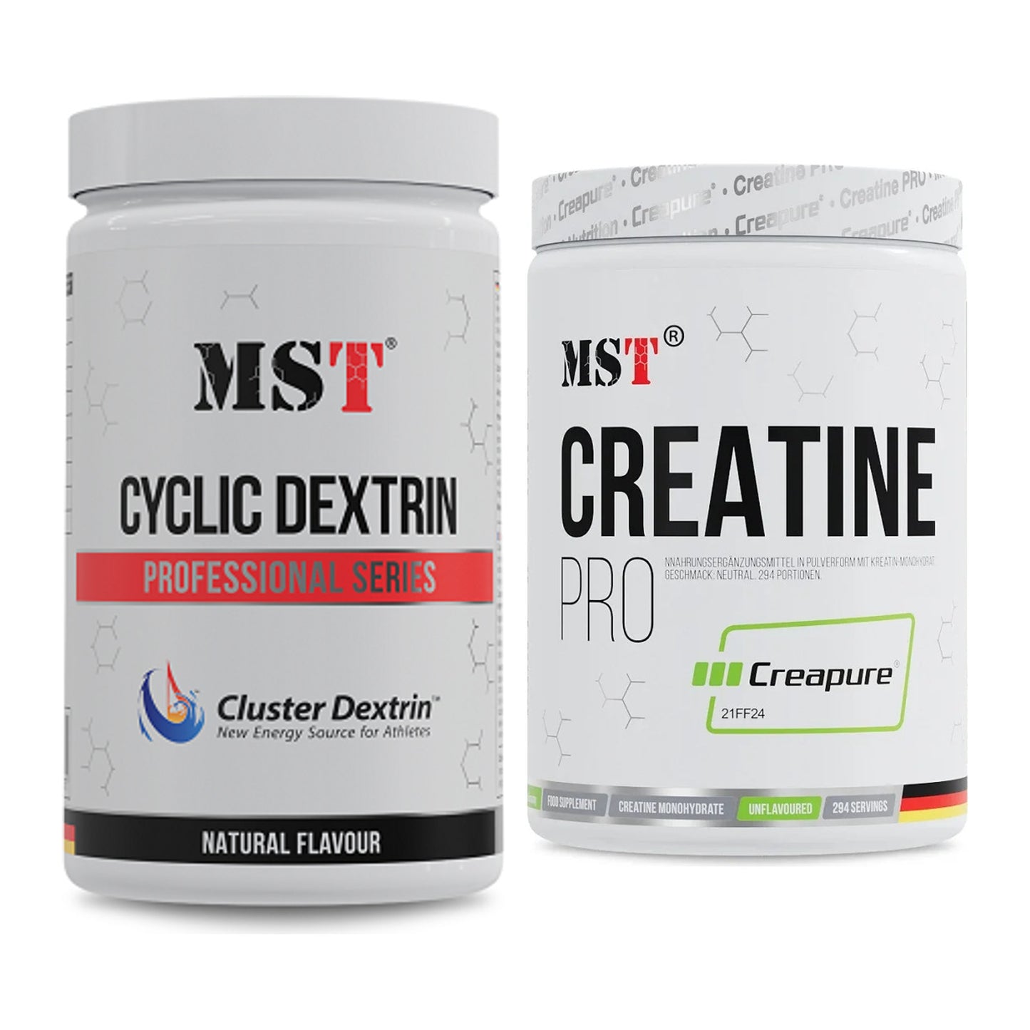 Masseaufbau-Set: MST Cluster Dextrin + MST Creatin Pro CREAPURE – alle enthaltenen Artikel