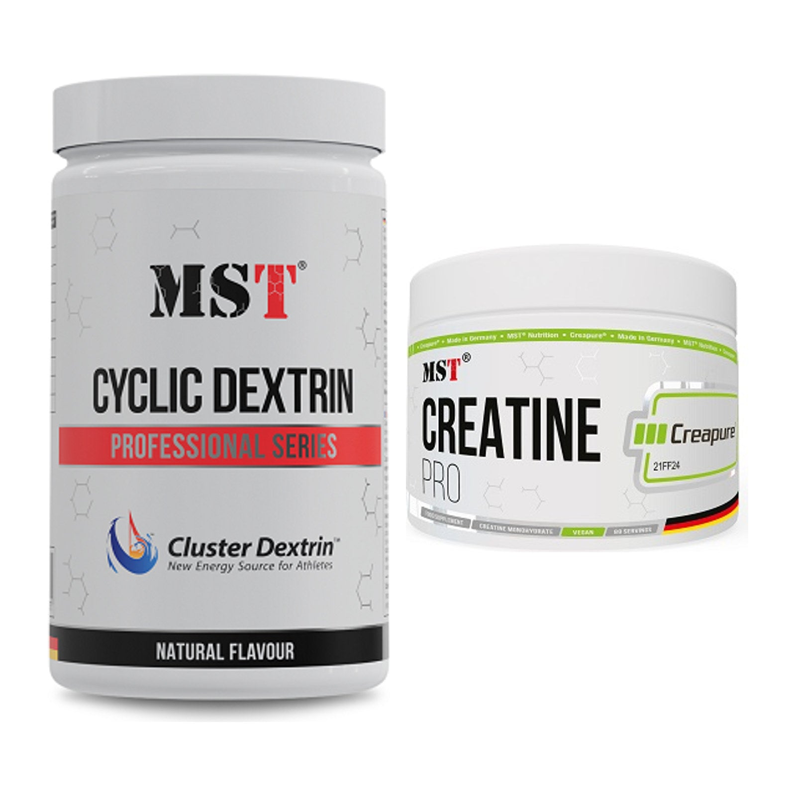Masseaufbau-Set: MST Cluster Dextrin + MST Creatin Pro CREAPURE – alle enthaltenen Artikel
