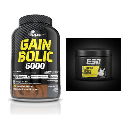 Masseaufbau-Set: Olimp Gain Bolic 6000 + ESN Ultrapure Creatine – alle enthaltenen Artikel