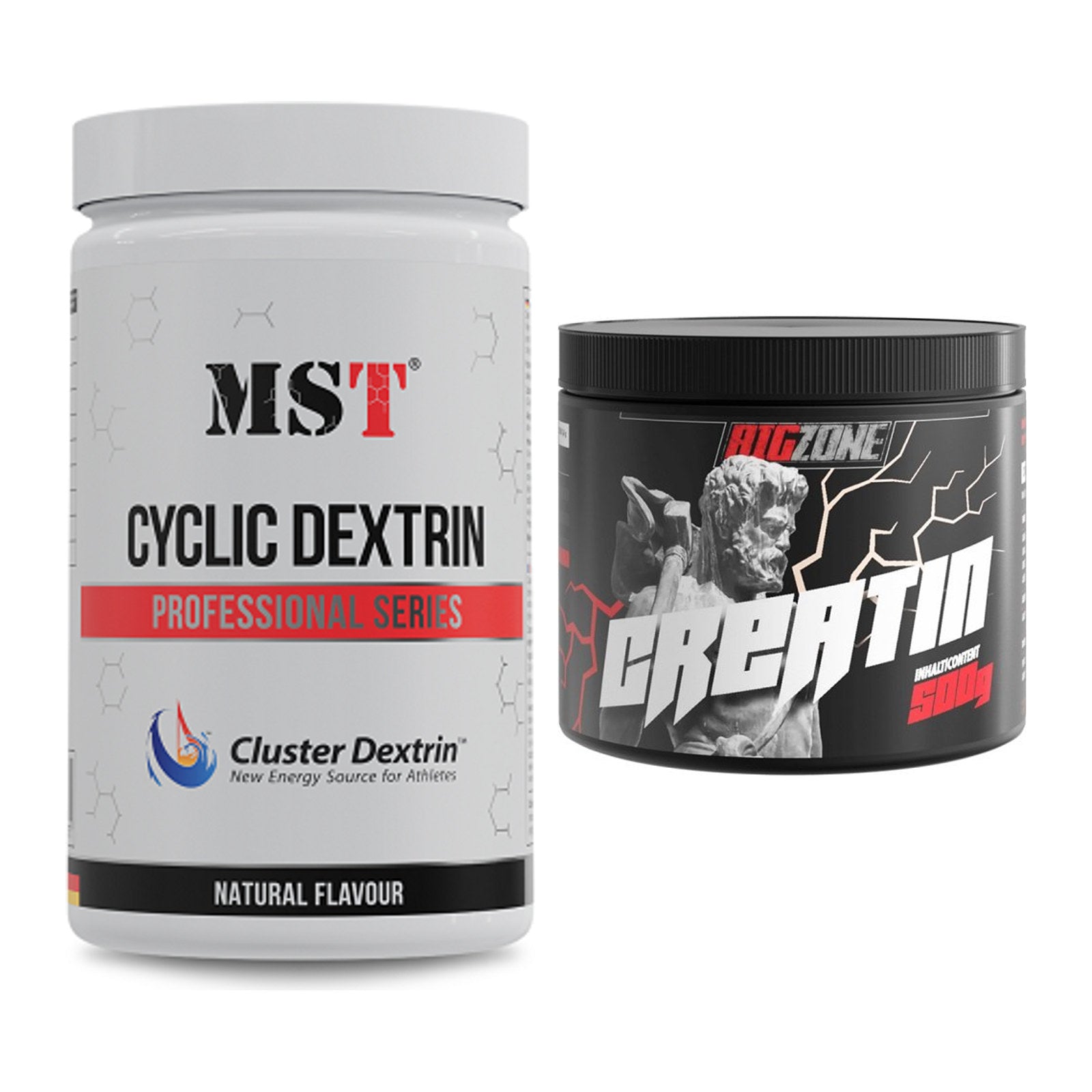 Masseaufbau-Set: MST Cluster Dextrin + Big Zone Creatin – alle enthaltenen Artikel