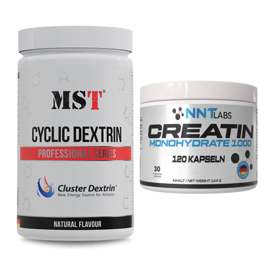 Masseaufbau-Set: MST Cluster Dextrin + NNT Creatin 1000 mg – alle enthaltenen Artikel