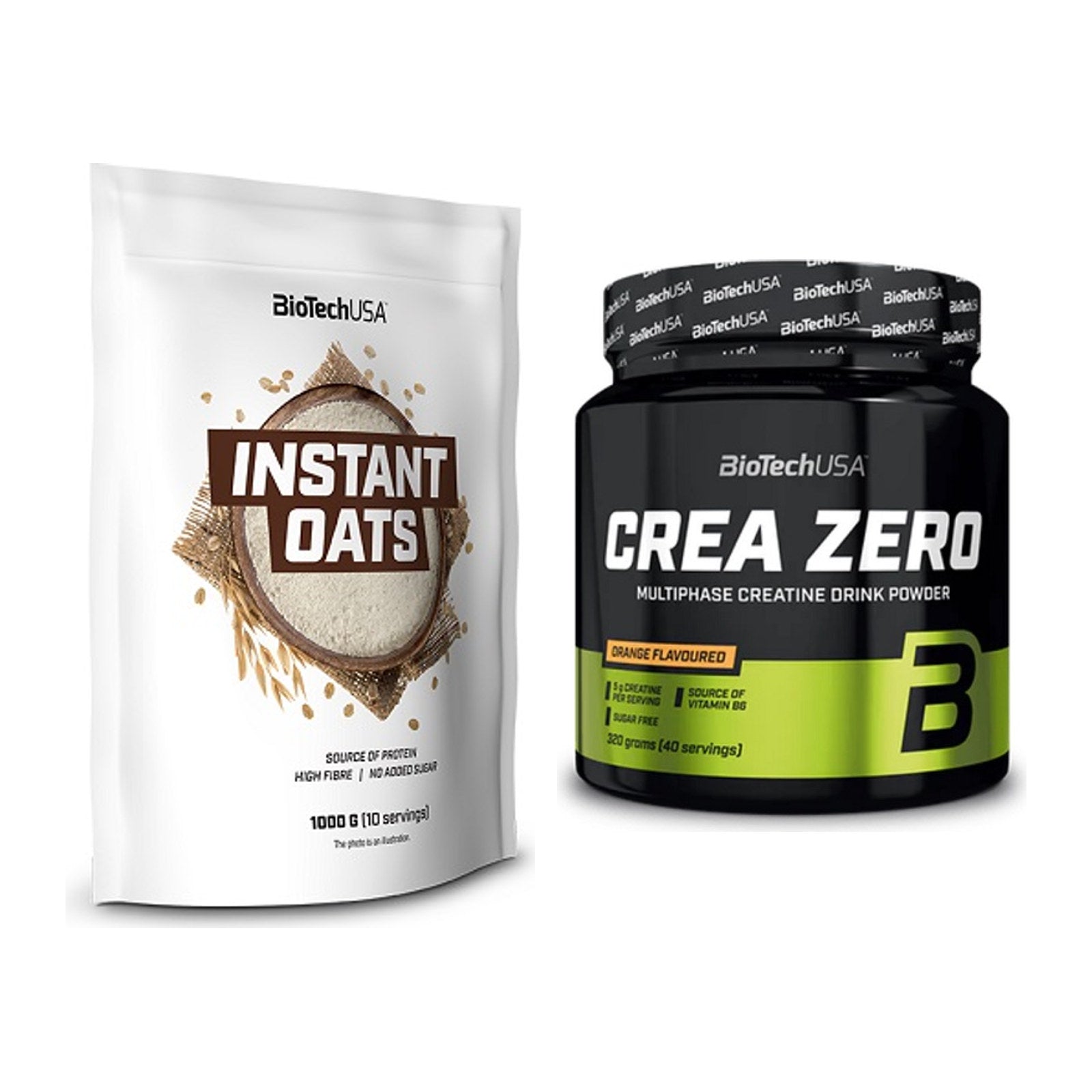 Masseaufbau-Set: BioTech Instant Oats + BioTech Crea Zero – alle enthaltenen Artikel