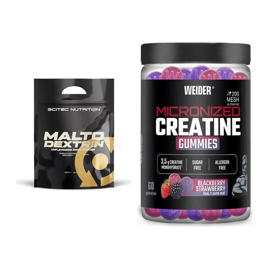 Masseaufbau-Set: Scitec Maltodextrin 2000g + Weider Micronized – alle enthaltenen Artikel