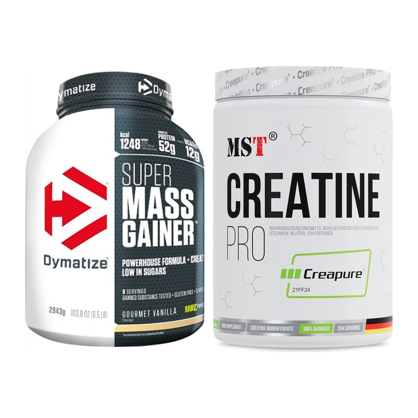 Masseaufbau-Set: Dymatize Super Mass Gainer + MST Creatin Pro CREAPURE – alle enthaltenen Artikel