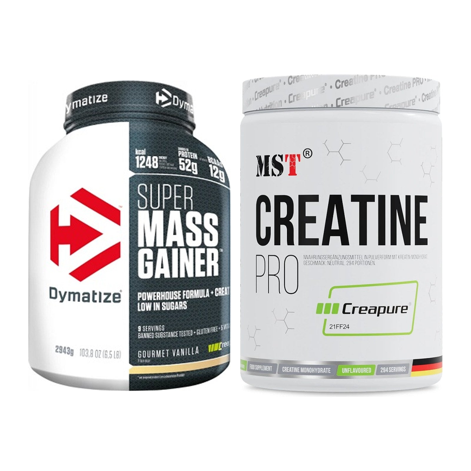 Masseaufbau-Set: Dymatize Super Mass Gainer + MST Creatin Pro CREAPURE – alle enthaltenen Artikel