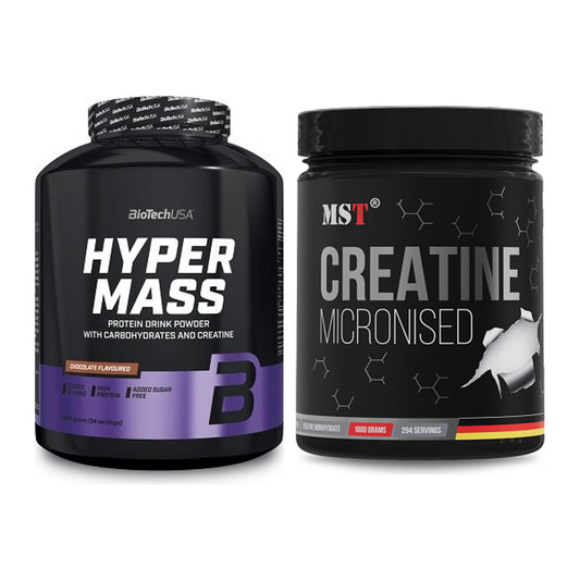 Masseaufbau-Set: BioTech Hyper Mass 2270g + MST Creatin Monohydrate – alle enthaltenen Artikel