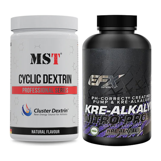 Masseaufbau-Set: MST Cluster Dextrin + EFX Kre-Alkalyn PRO 120 – alle enthaltenen Artikel