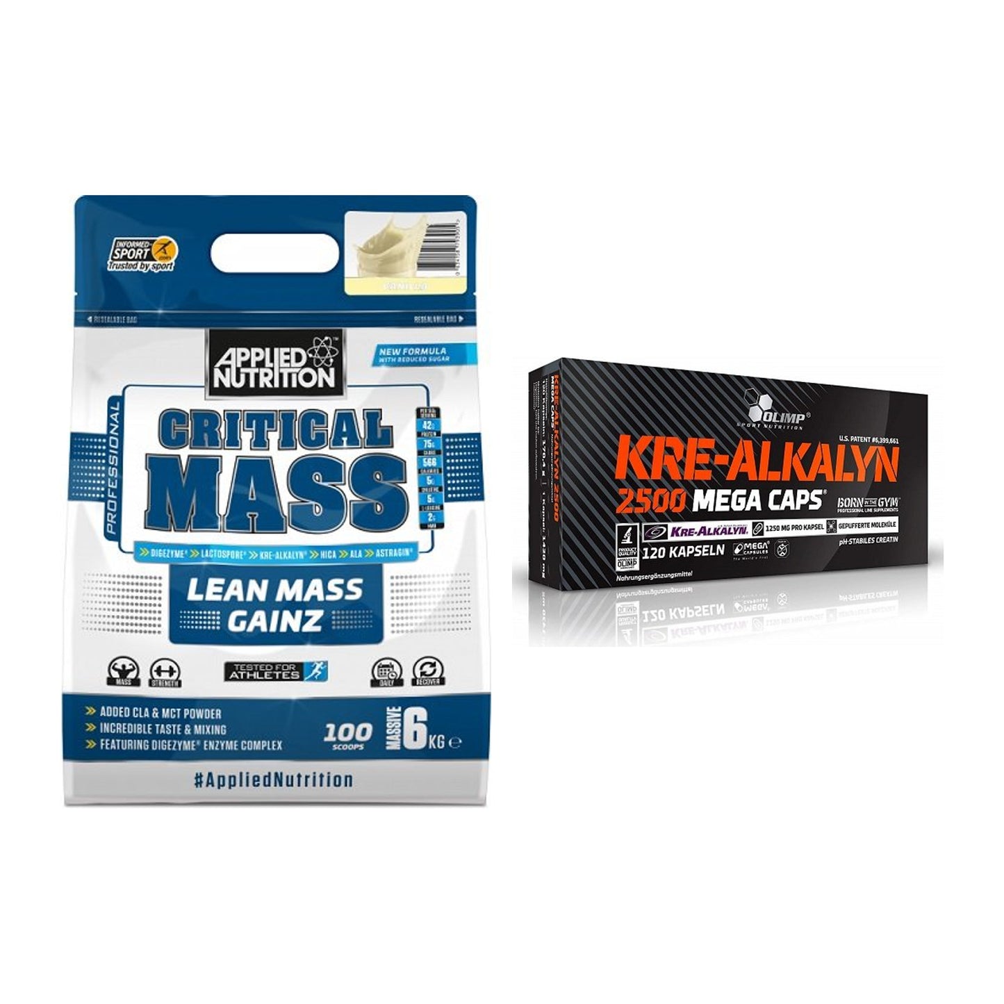Masseaufbau-Set: Applied Nutrition + Olimp Kre Alkalyn 2500 – alle enthaltenen Artikel