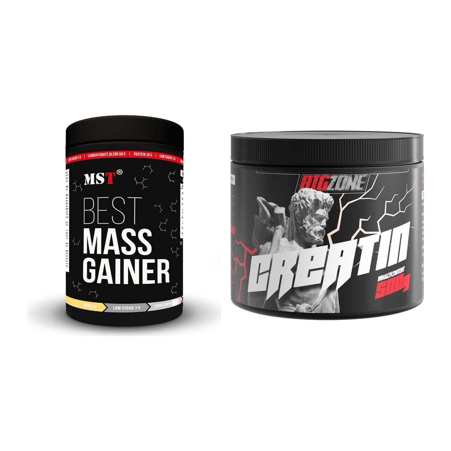 Masseaufbau-Set: MST Best Mass Gainer + Big Zone Creatin – alle enthaltenen Artikel