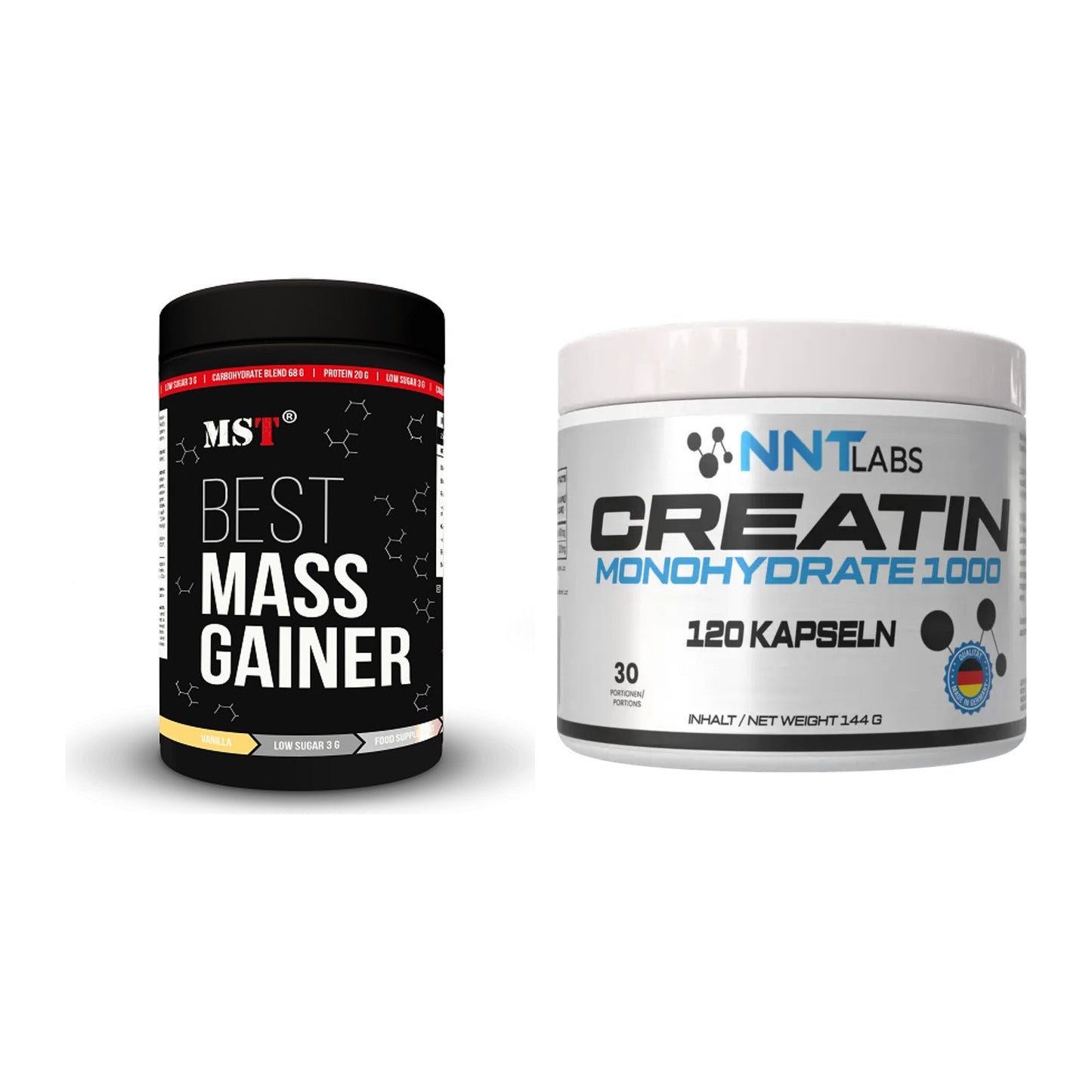 Masseaufbau-Set: MST Best Mass Gainer + NNT Creatin 1000 mg – alle enthaltenen Artikel