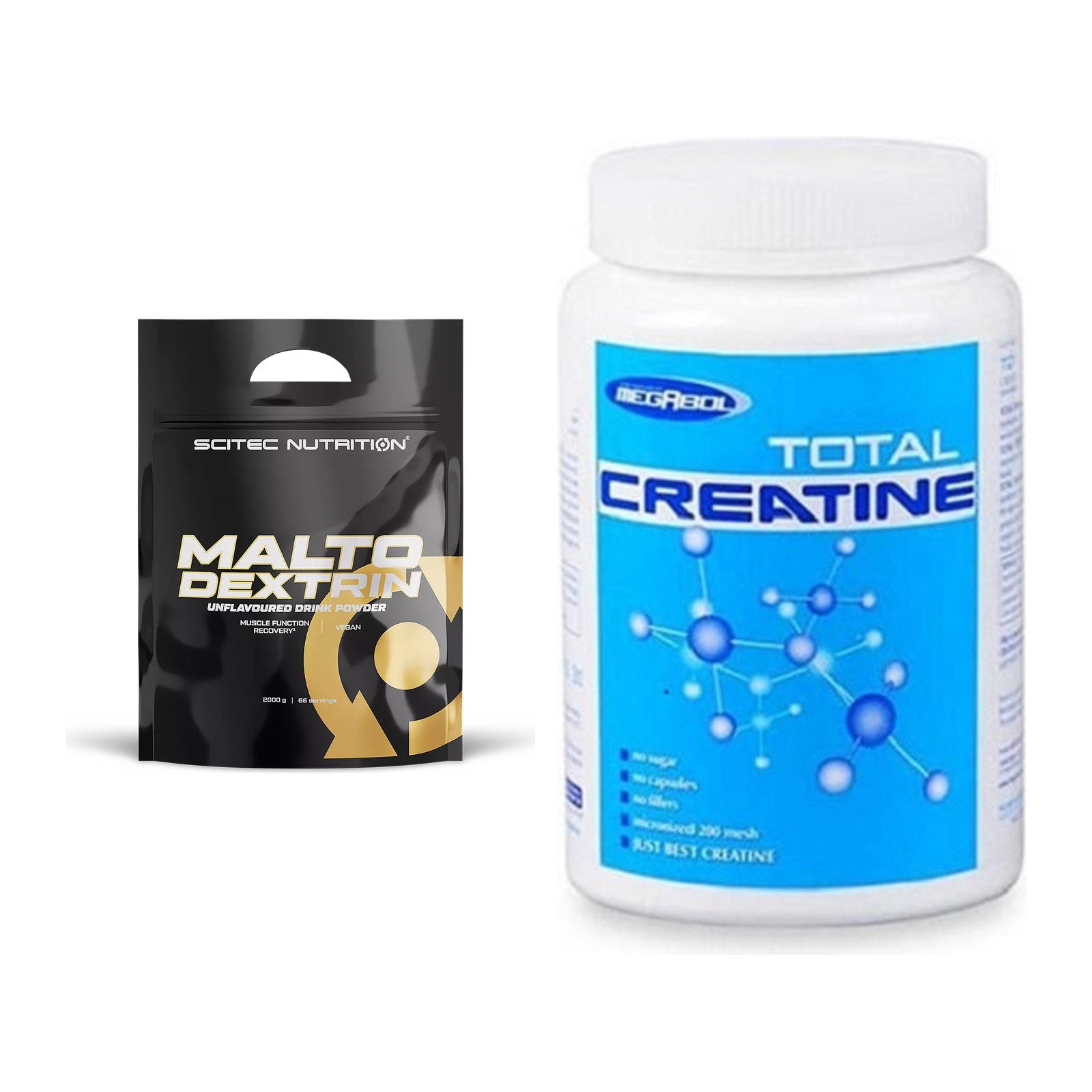 Masseaufbau-Set: Scitec Maltodextrin 2000g + Megabol Total Creatine – alle enthaltenen Artikel