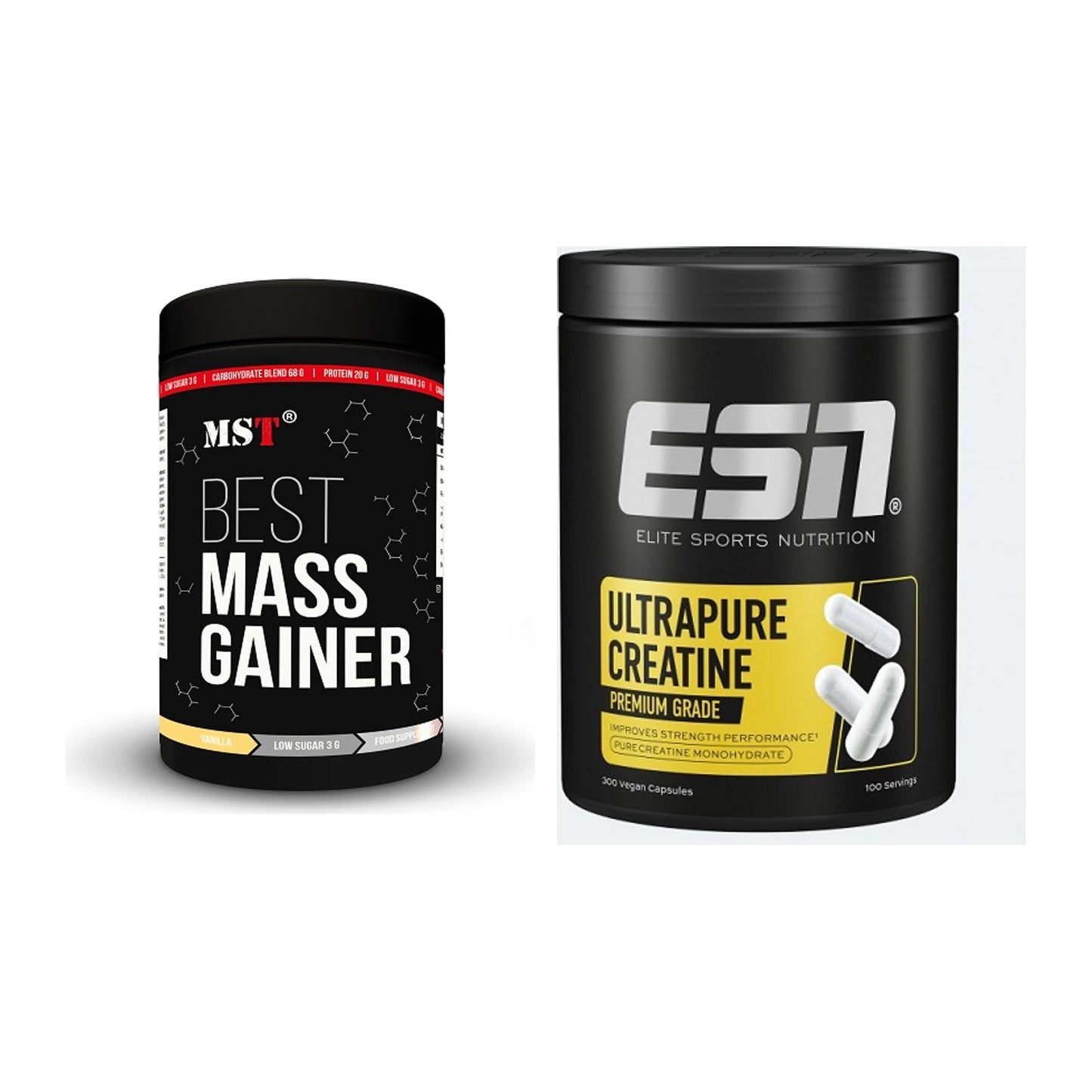 Masseaufbau-Set: MST Best Mass Gainer + ESN Ultrapure Creatine – alle enthaltenen Artikel