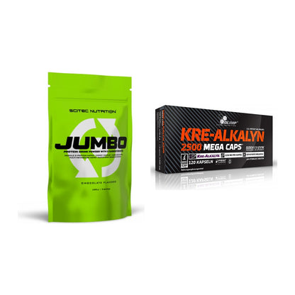 Masseaufbau-Set: Scitec Jumbo + Olimp Kre Alkalyn 2500 – alle enthaltenen Artikel