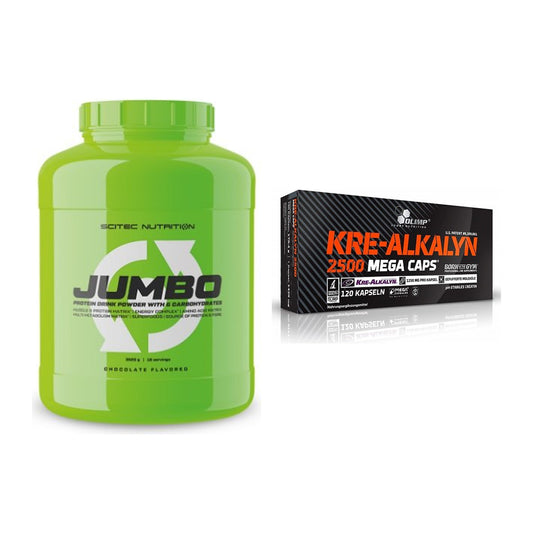 Masseaufbau-Set: Scitec Jumbo + Olimp Kre Alkalyn 2500 – alle enthaltenen Artikel