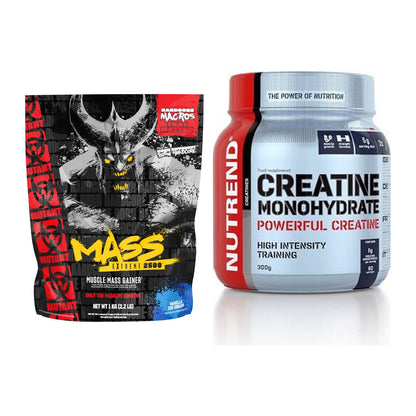 Masseaufbau-Set: Mutant Mass EXTREME 2500 + Nutrend Creatine – alle enthaltenen Artikel