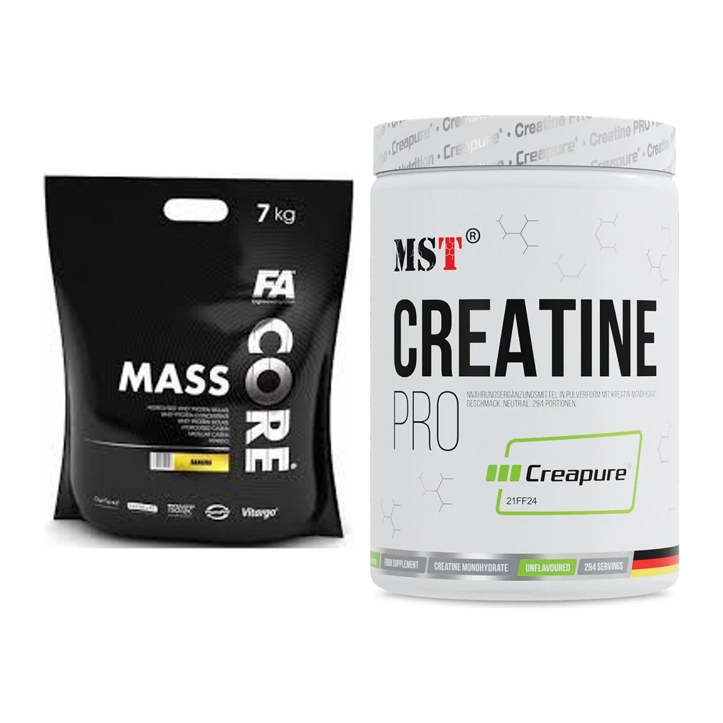 Masseaufbau-Set: FA Nutrition CORE Mass + MST Creatin Pro CREAPURE – alle enthaltenen Artikel