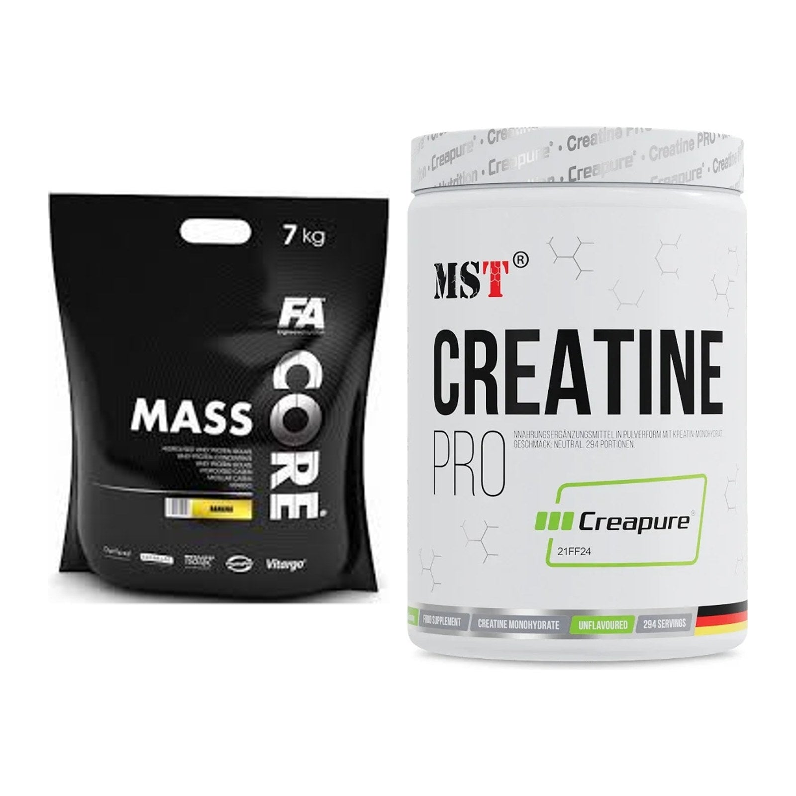 Masseaufbau-Set: FA Nutrition CORE Mass + MST Creatin Pro CREAPURE – alle enthaltenen Artikel
