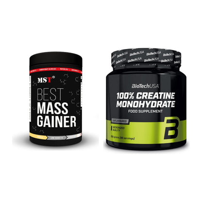 Masseaufbau-Set: MST Best Mass Gainer + BioTech Creatine Monohydrate – alle enthaltenen Artikel
