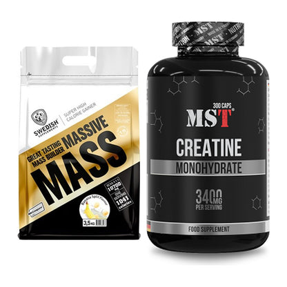 Masseaufbau-Set: Swedish Supplements + MST Creatine Monohydrate – alle enthaltenen Artikel
