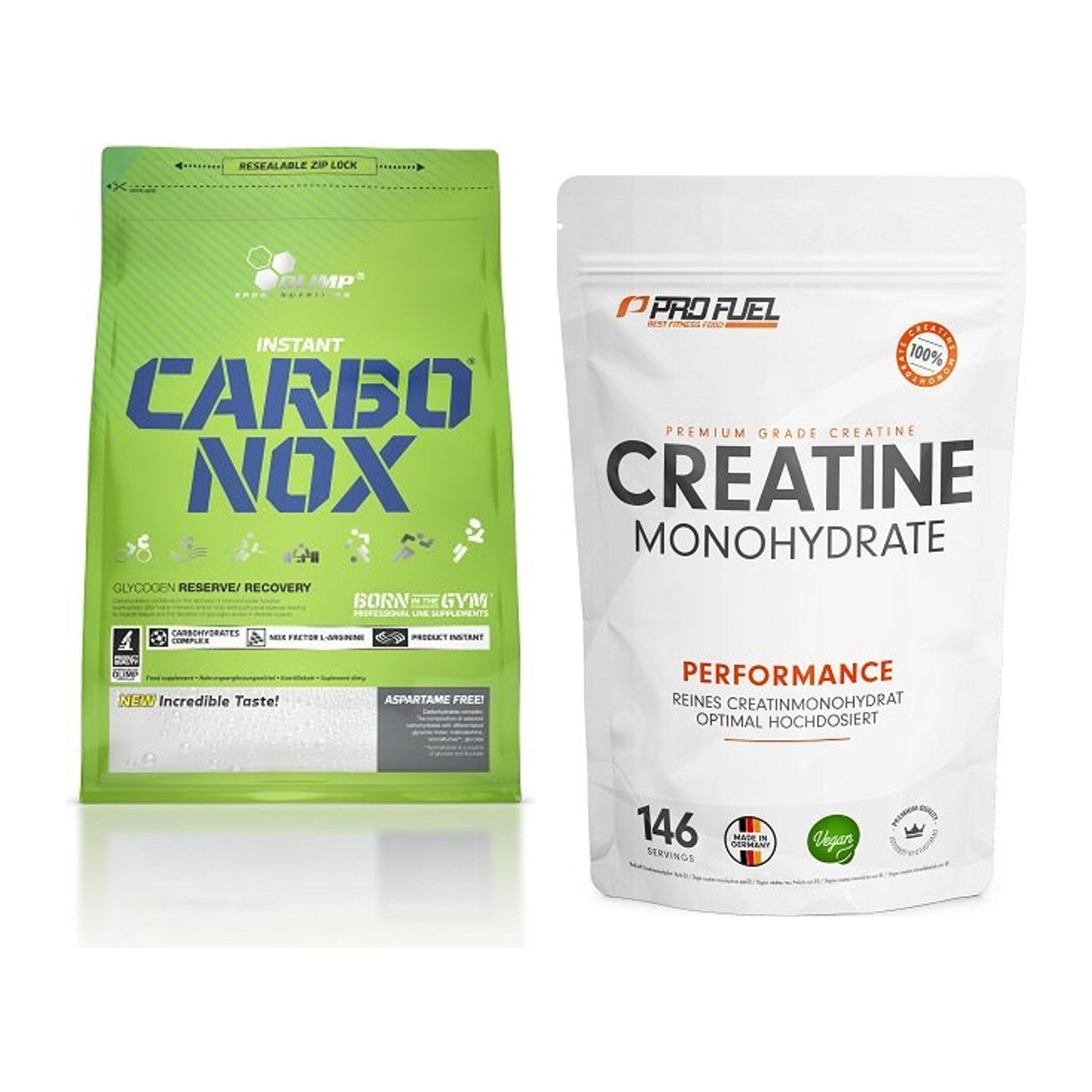 Masseaufbau-Set: Olimp Carbo Nox 1kg + ProFuel Creatine – alle enthaltenen Artikel