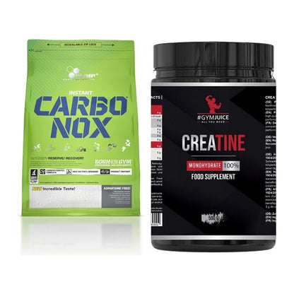 Masseaufbau-Set: Olimp Carbo Nox 1kg + #GYMJUICE Creatine – alle enthaltenen Artikel