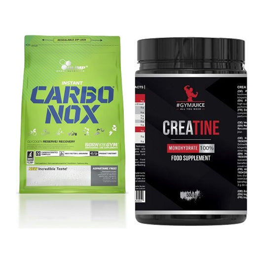 Masseaufbau-Set: Olimp Carbo Nox 1kg + #GYMJUICE Creatine – alle enthaltenen Artikel
