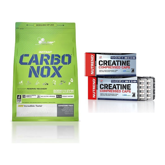 Masseaufbau-Set: Olimp Carbo Nox 1kg + Nutrend Creatine – alle enthaltenen Artikel
