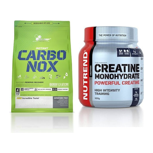 Masseaufbau-Set: Olimp Carbo Nox 1kg + Nutrend Creatine – alle enthaltenen Artikel