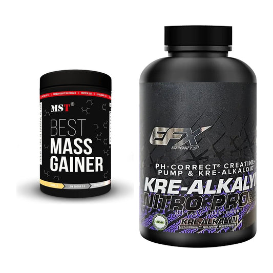 Masseaufbau-Set: MST Best Mass Gainer + EFX Kre-Alkalyn PRO 120 – alle enthaltenen Artikel
