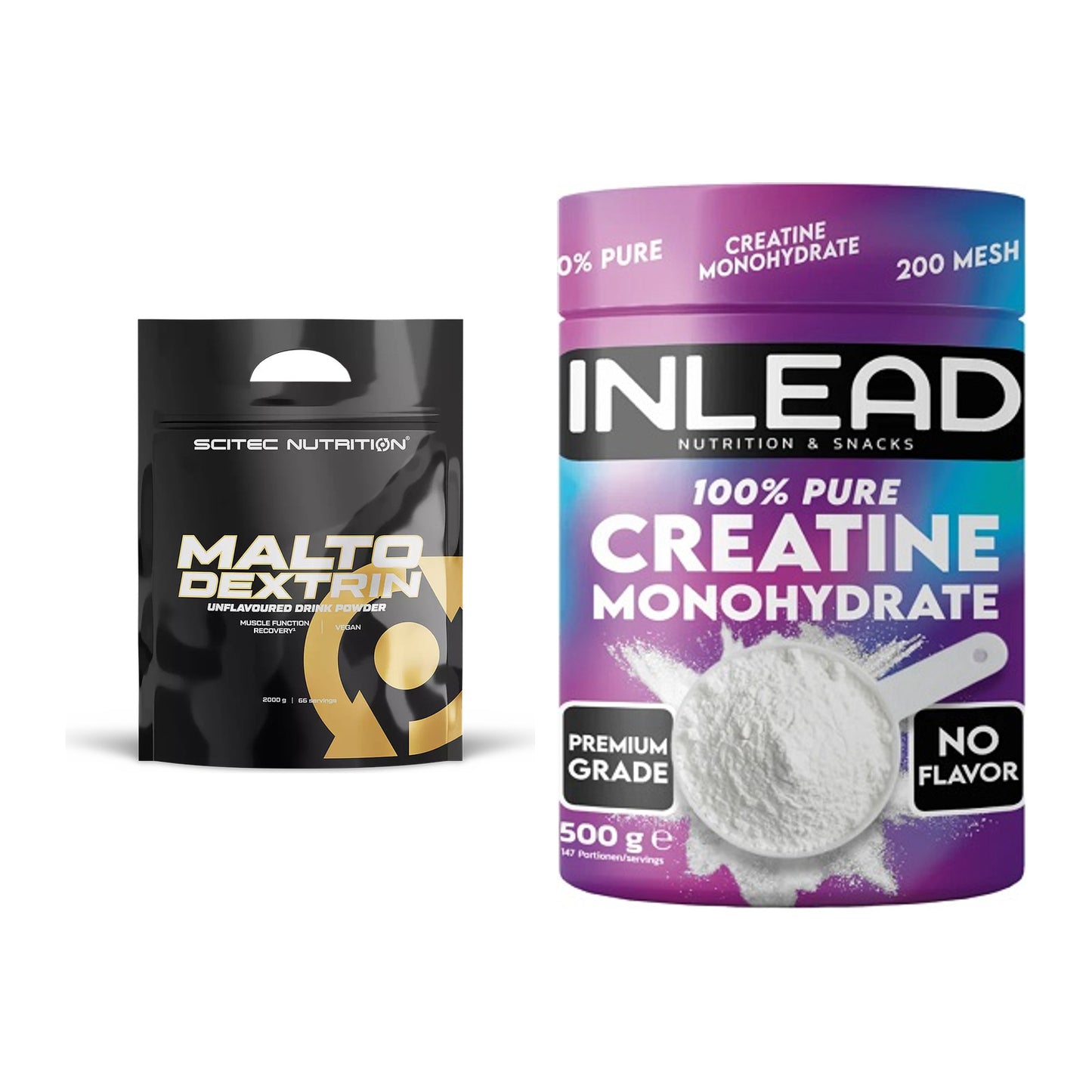 Masseaufbau-Set: Scitec Maltodextrin 2000g + INLEAD Creatine – alle enthaltenen Artikel