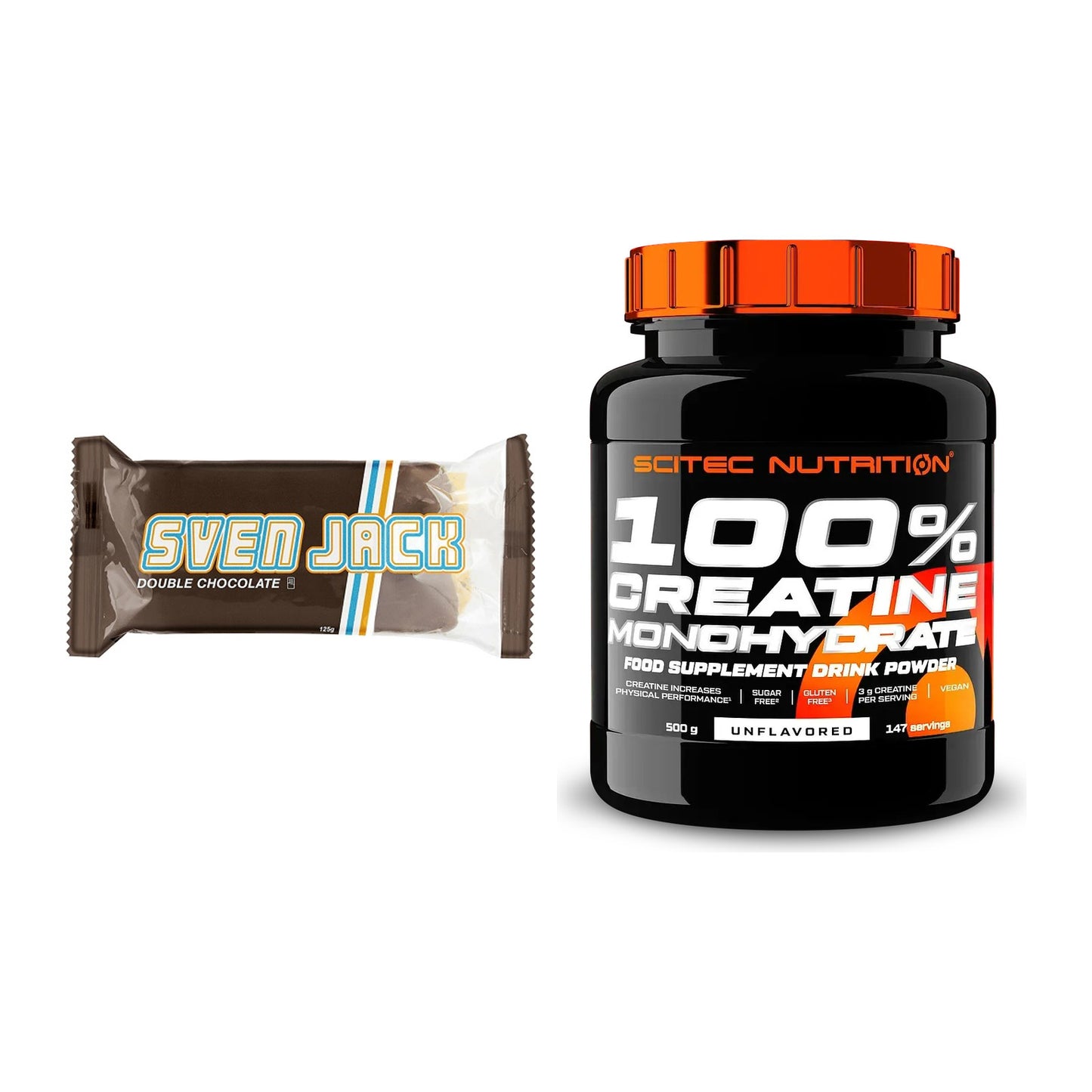 Masseaufbau-Set: Sven Jack (Energycake) + Scitec Creatine Monohydrate – alle enthaltenen Artikel