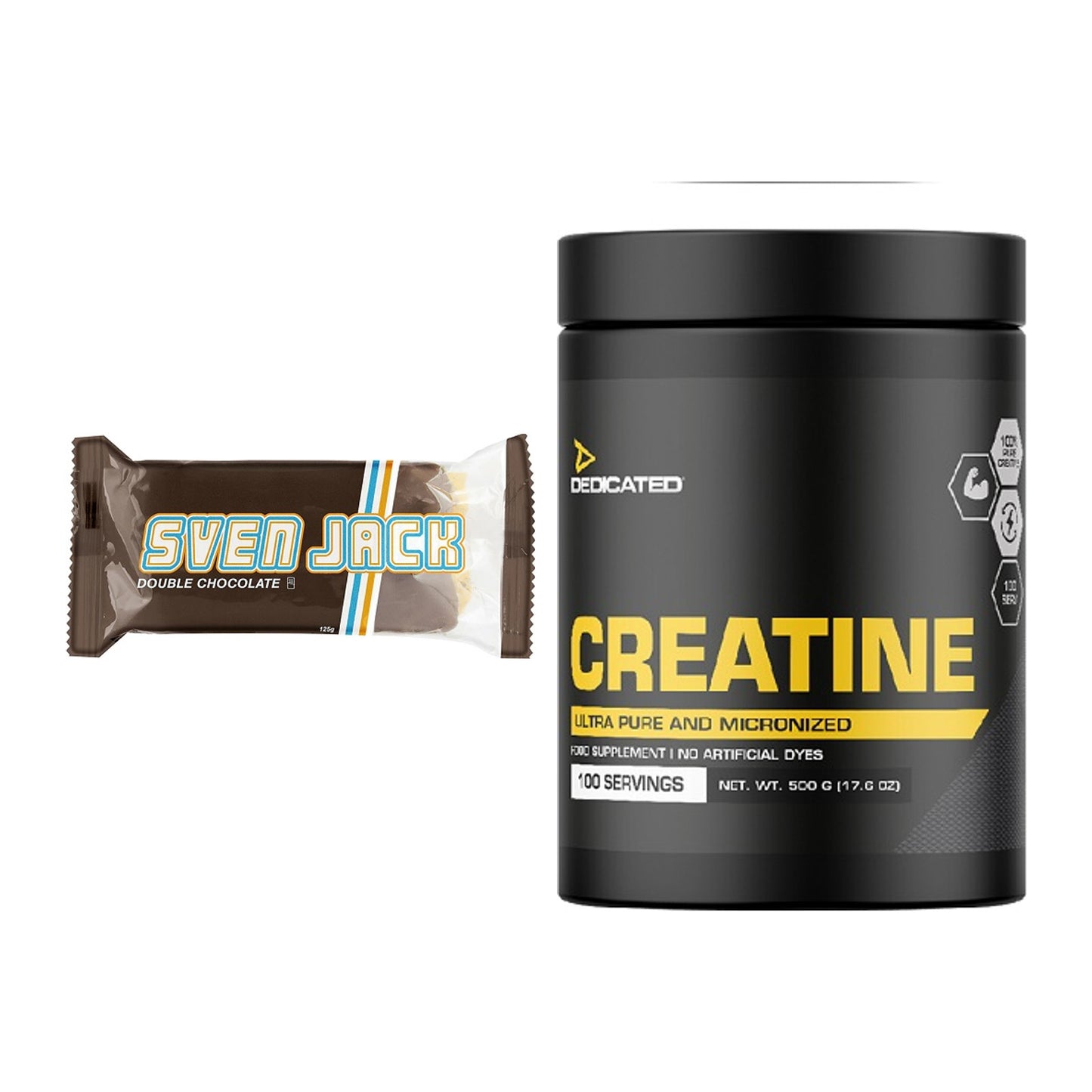 Masseaufbau-Set: Sven Jack (Energycake) + Dedicated Creatine – alle enthaltenen Artikel