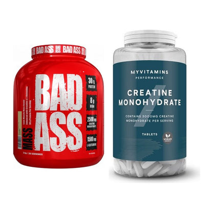 Masseaufbau-Set: BAD ASS MASS + MyProtein MyVitamins Creatine – alle enthaltenen Artikel