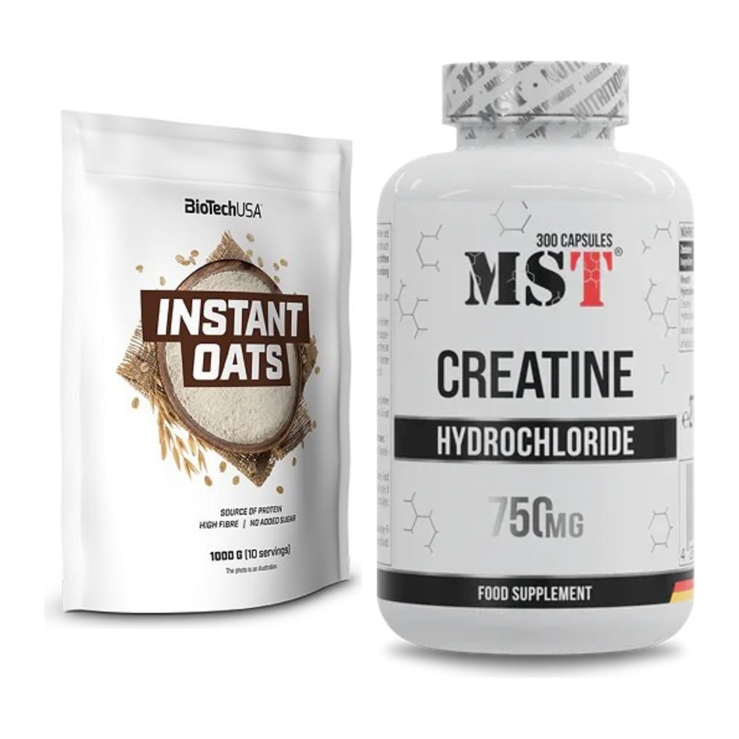 Masseaufbau-Set: BioTech Instant Oats + MST Creatine HCL – alle enthaltenen Artikel