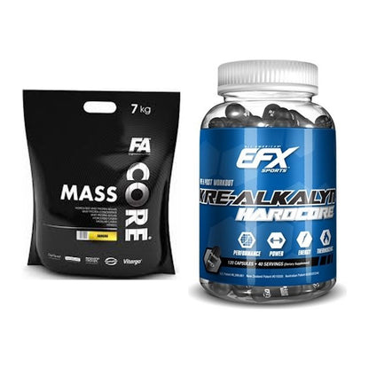 Masseaufbau-Set: FA Nutrition CORE Mass + EFX Kre-Alkalyn Hardcore – alle enthaltenen Artikel