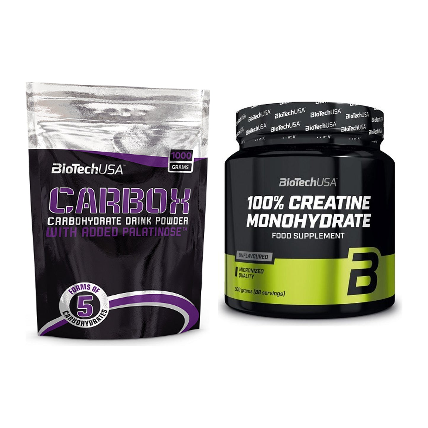 Masseaufbau-Set: BioTech CarboX + BioTech Creatine Monohydrate – alle enthaltenen Artikel