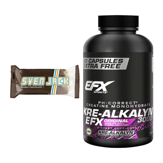 Masseaufbau-Set: Sven Jack (Energycake) 24 + EFX Kre-Alkalyn 3000 – alle enthaltenen Artikel